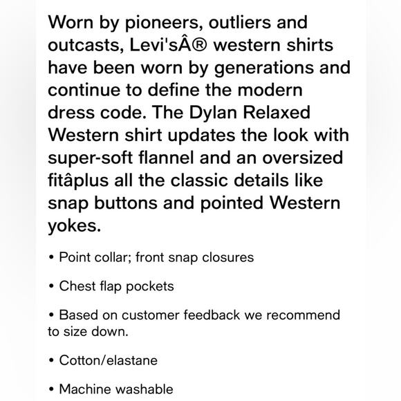 NEW Levi’s Pearl Snaps Western Flannel Shirt Relaxed Fit Blue Plaid Womens S $70 - Picture 3 of 3